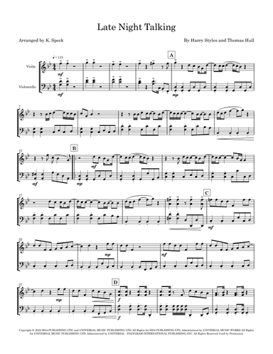 Late Night Talking (arr. K. Speck)