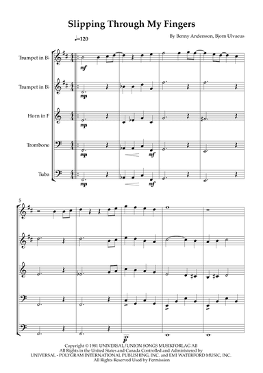 Slipping Through My Fingers (arr. Karen Gueiros)