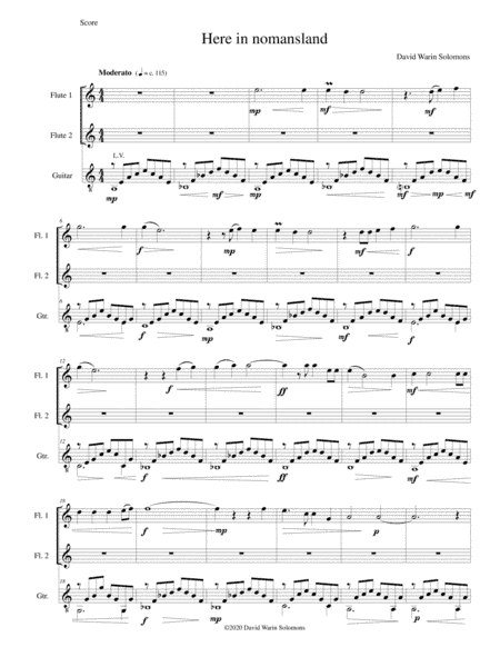 Here in Nomansland (A Meditation in the Vosges) for two flutes and guitar