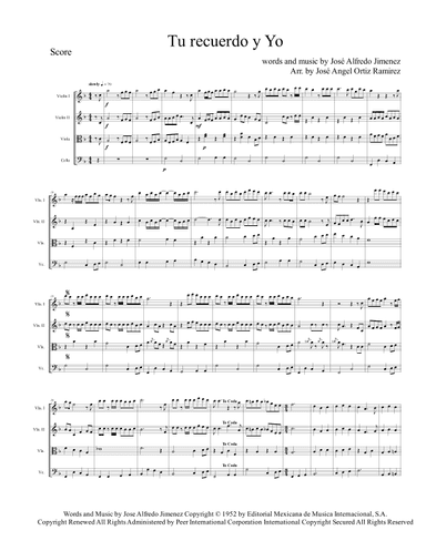 Tu Recuerdo Y Yo (arr. José angel Ortiz ramirez)