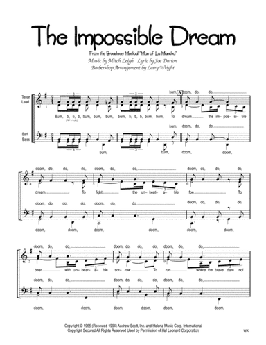 The Impossible Dream (arr. Larry Wright)