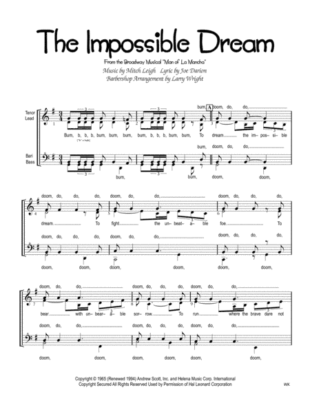 The Impossible Dream (arr. Larry Wright)