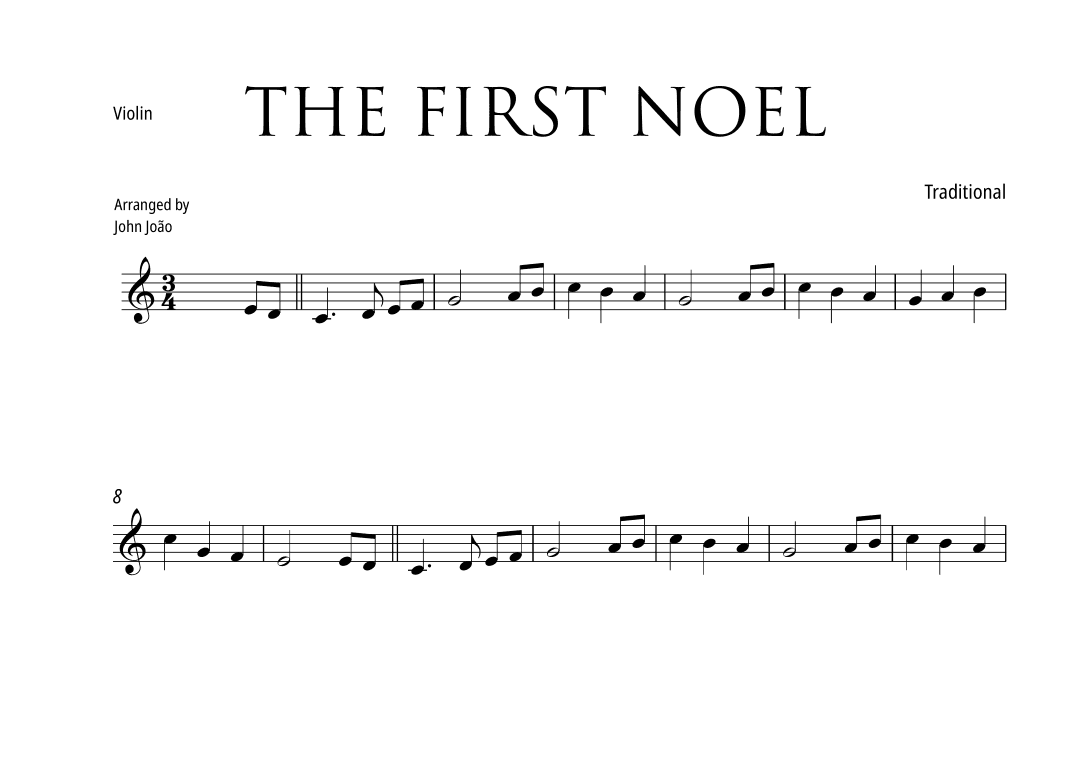 The First Noel (Violin Solo without Bowing) (arr. john Joao)