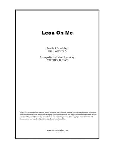 Lean On Me (arr. Stephen Bulat)