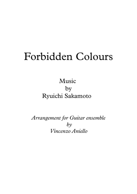 Forbidden Colours - Score Only (arr. Vincenzo Aniello)