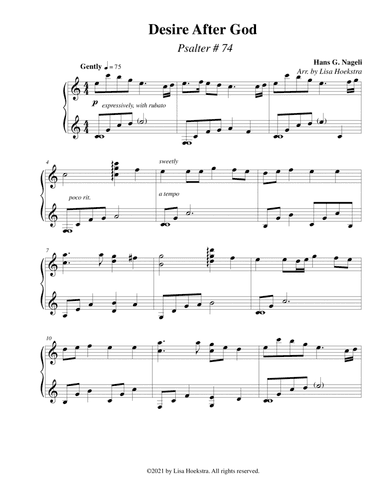 Desire After God (Psalter #74) (arr. Lisa Hoekstra)