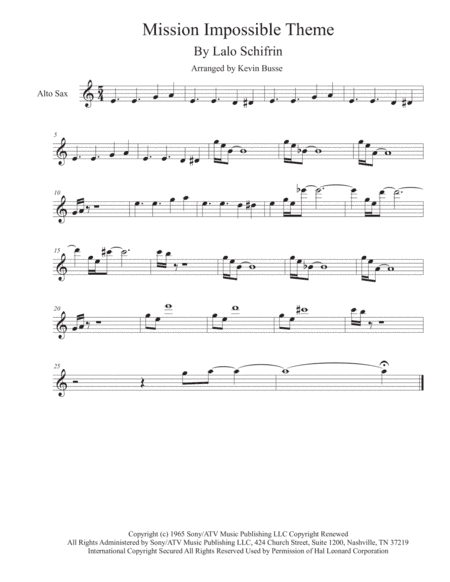 Mission: Impossible Theme  from the Paramount Television Series MISSION: IMPOSSIBLE (arr. Kevin Busse)