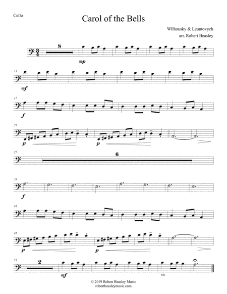 Carol of the Bells (cello w/ piano accomp) (arr. Robert Beasley)