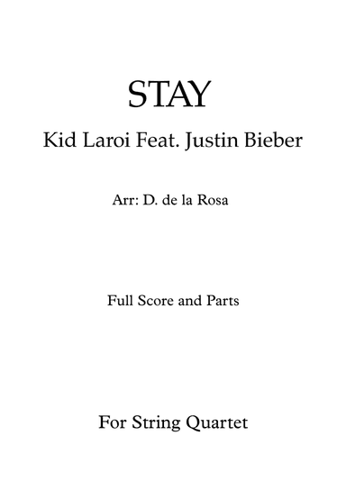 Stay (arr. Daniel de la Rosa Oliva)