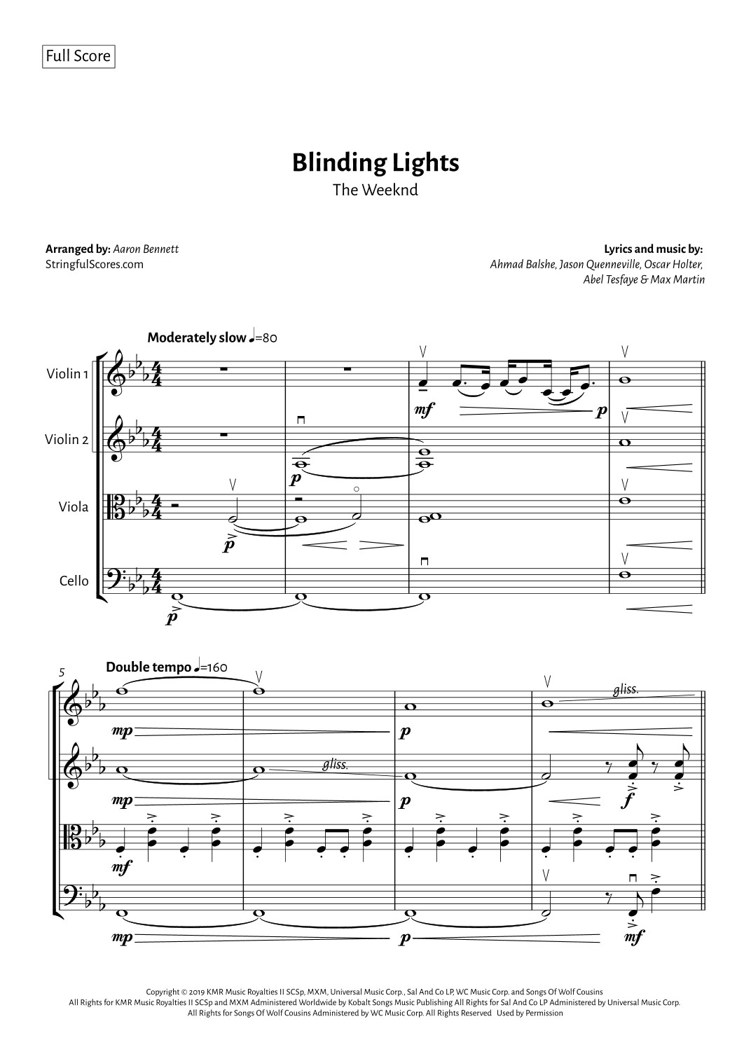 Blinding Lights (arr. Aaron Bennett)