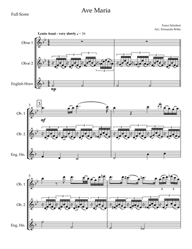 Ave Maria (Franz Schubert) for Woodwind Trio (arr. Fernando Britto)