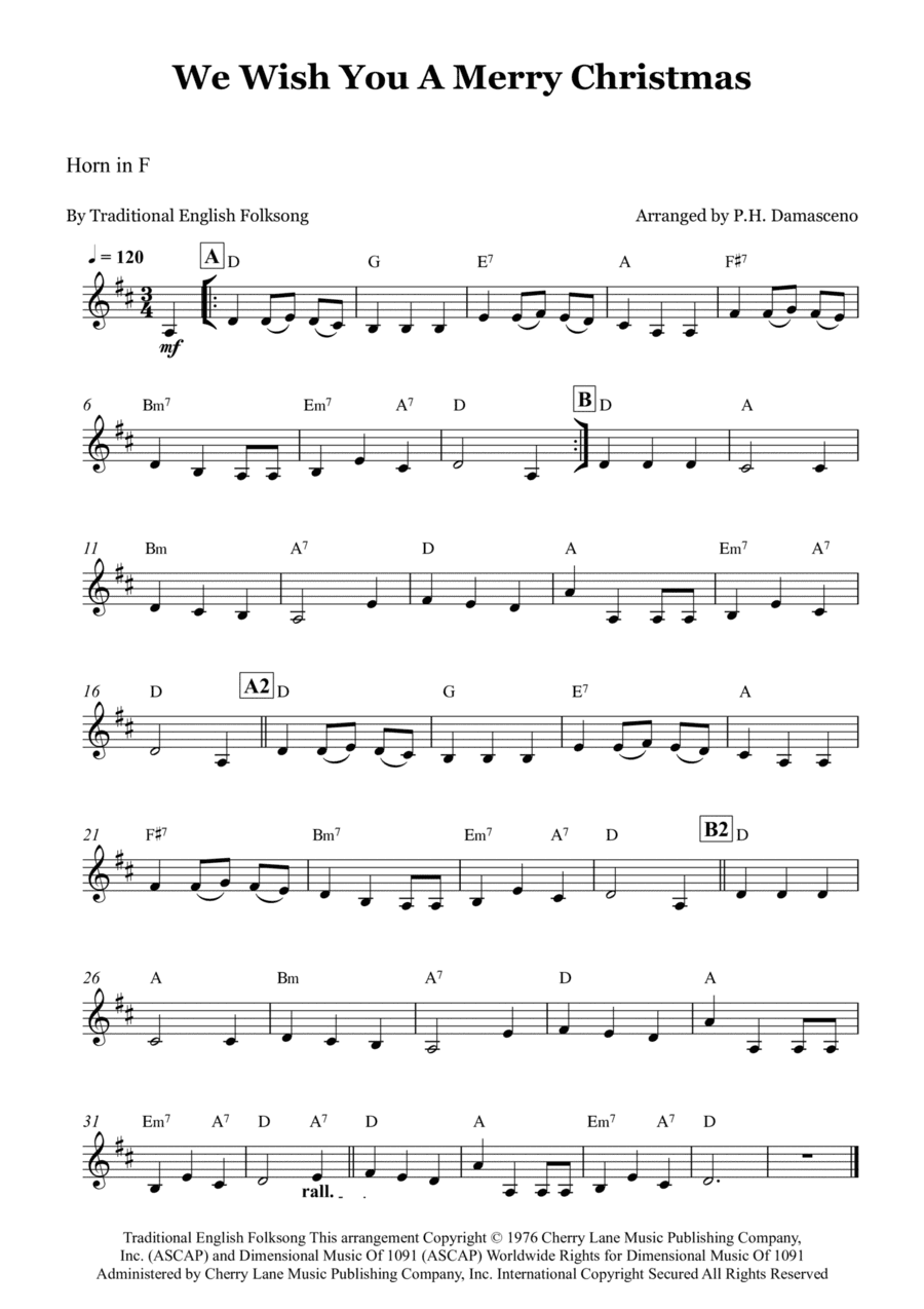 We Wish You A Merry Christmas (arr. P.H. Damasceno)