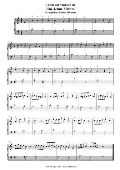 Theme and variation on "Une Jeune Fillette" (arr. Bastien Milanese)