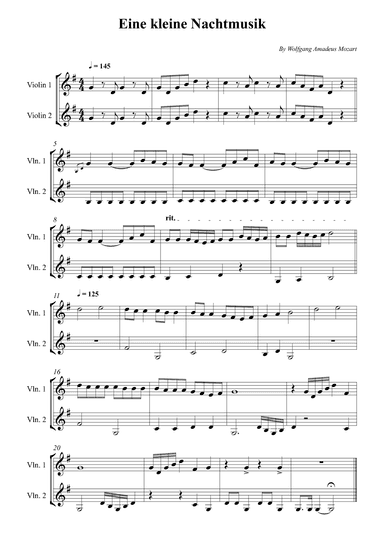 Eine kleine Nachtmusik (Easy) (arr. Wesley S. SIlva)