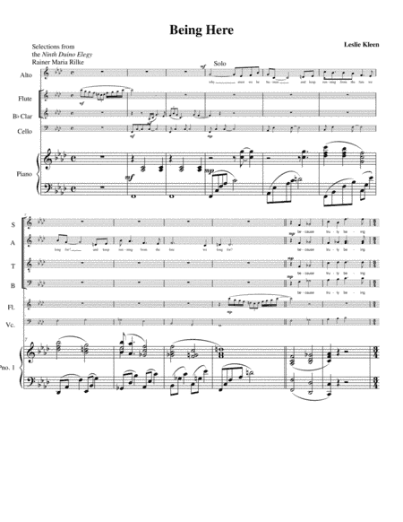 Being Here -Piano Score