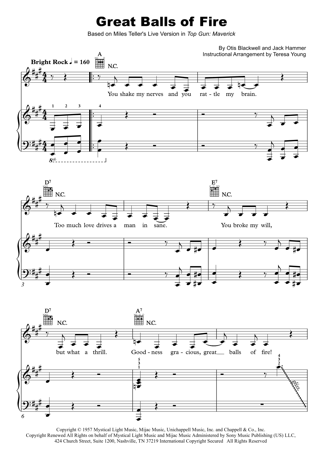 Great Balls Of Fire (arr. Teresa Young)