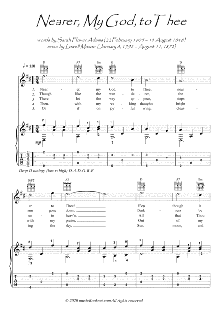 Nearer My God to Thee guitar fingerstyle (arr. PianoSheetNow)