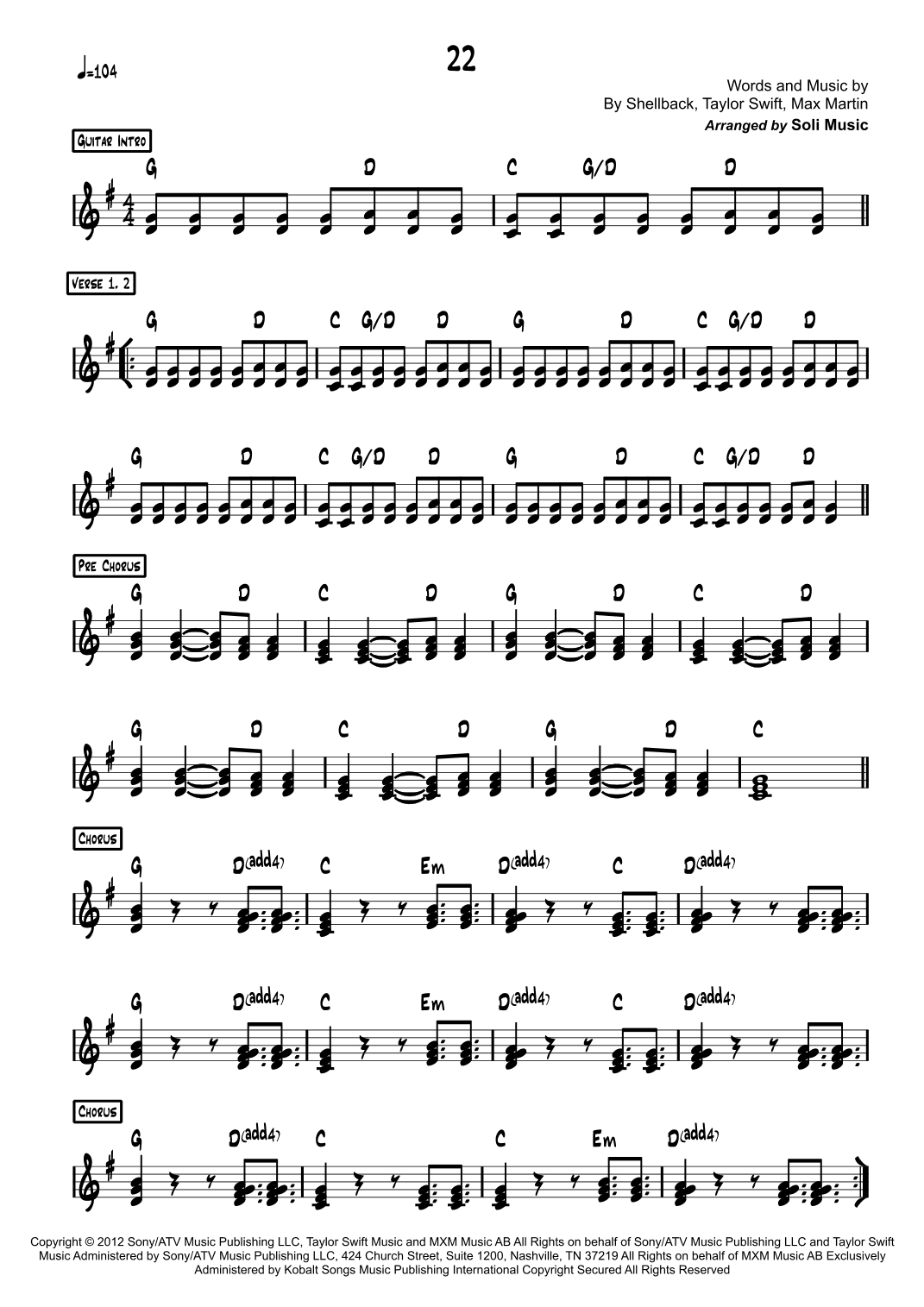 22 (arr. Soli Music)