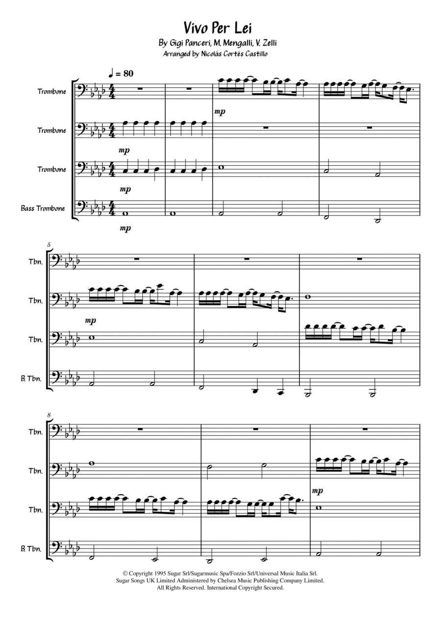 Vivo Per Lei (arr. Nicolás Cortés Castillo)