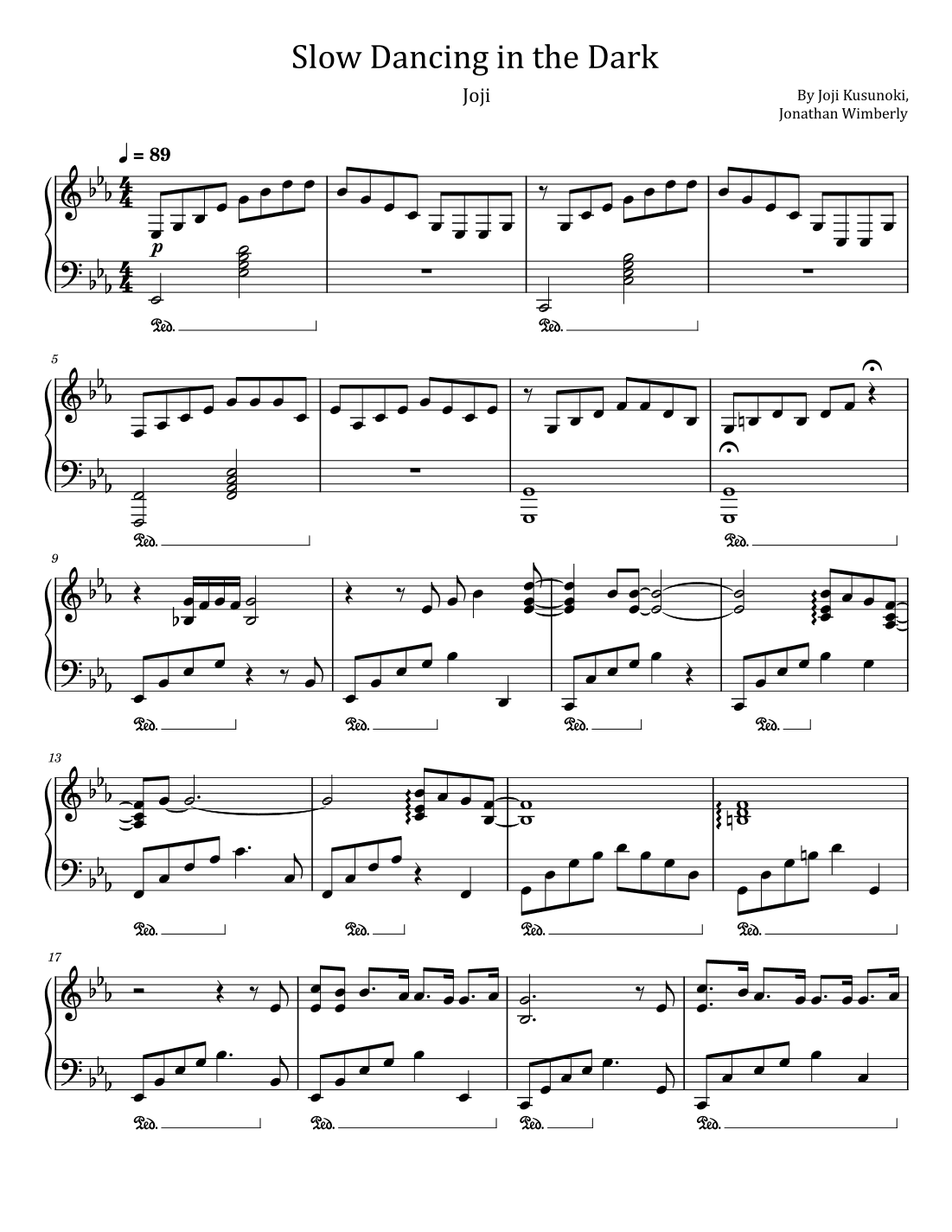 Slow Dancing In The Dark (arr. poon)