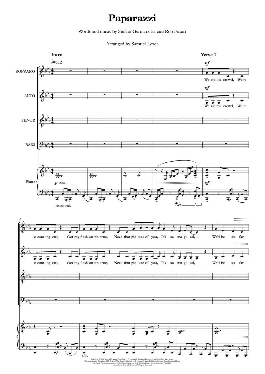 Paparazzi (arr. Samuel Lewis)