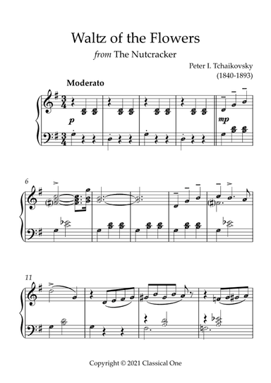 Tchaikovsky - Waltz of the Flowers (from The Nutcracker)(With Note name) (arr. MPS)