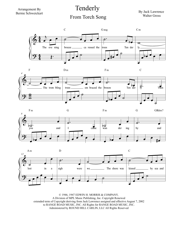 Tenderly (arr. Bernie Schweickart)