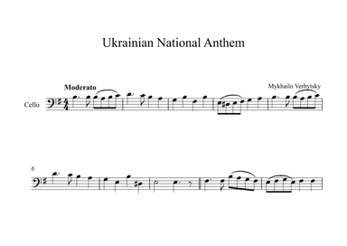 Ukrainian National Anthem - Mykhailo Verbytsky (Cello) (arr. Digital Book Music)