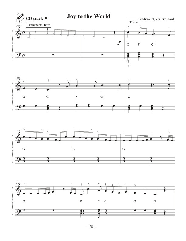 Joy to the World, very easy piano (arr. Misha Stefanuk)