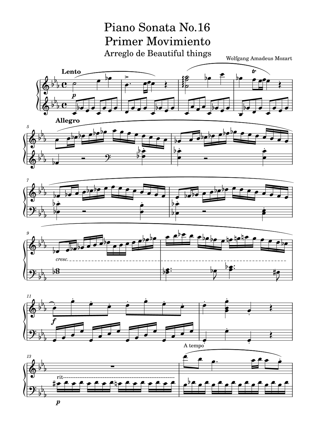 Piano Sonata No.16 (Primer Movimiento)-Beautiful things (arr. Beautiful things)