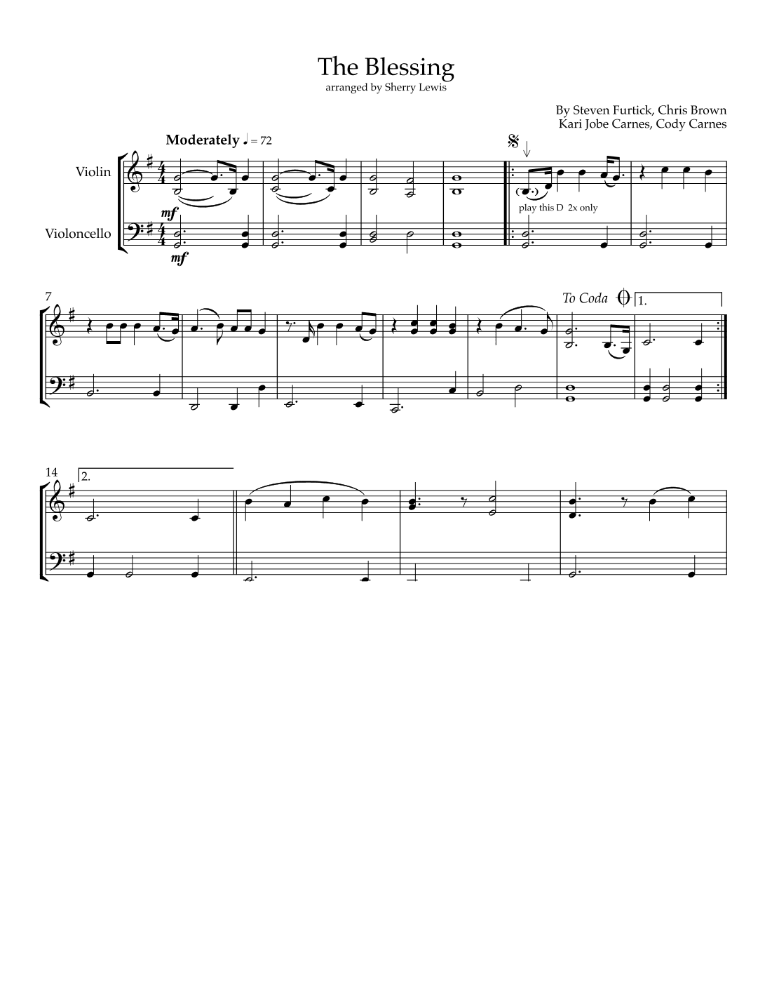 The Blessing (arr. Sherry Lewis)
