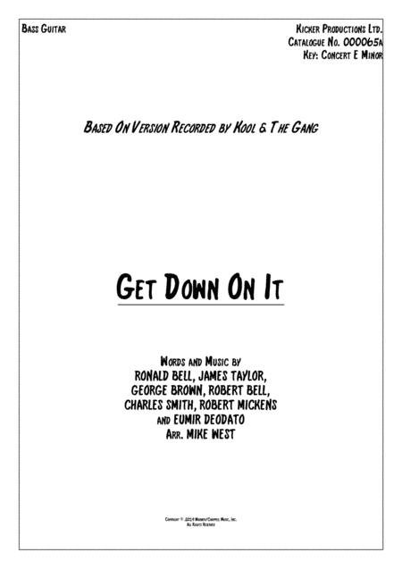Get Down On It (arr. Mike West)