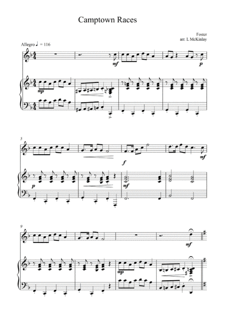 Camptown Races (for Flute and Piano accompaniment) (arr. L McKinlay)