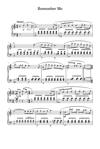 Remember Me (duo) (arr. Kristen Anderson-Lopez)
