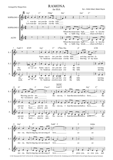 Ramona (arr. Margot Kiis)