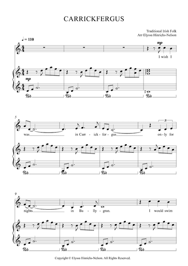 Carrickfergus Arr Elyssa Hinrichs-Nelson (arr. Elyssa Hinrichs-Nelson)