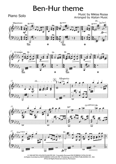 Main Title (from "ben Hur") (arr. Atatan Music)