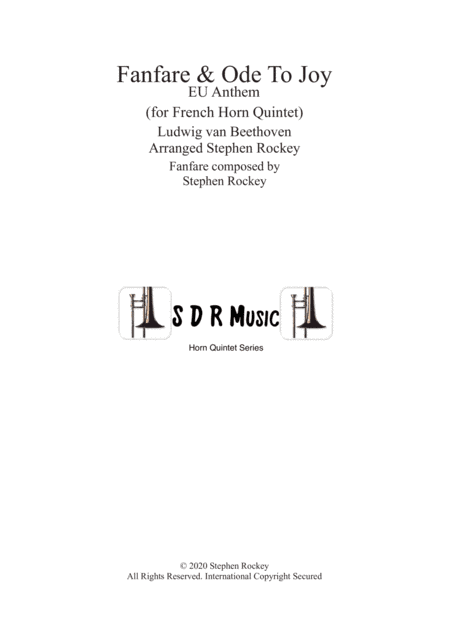 Fanfare and Ode To Joy for French Horn Quintet (arr. Stephen Rockey)