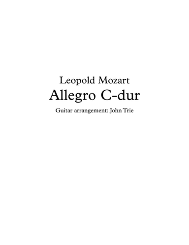 Allegro C-dur (arr. John Trie)