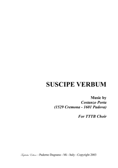 SUSCIPE VERBUM - C. Porta - For TTTB Choir (arr. Renato Tagliabue)