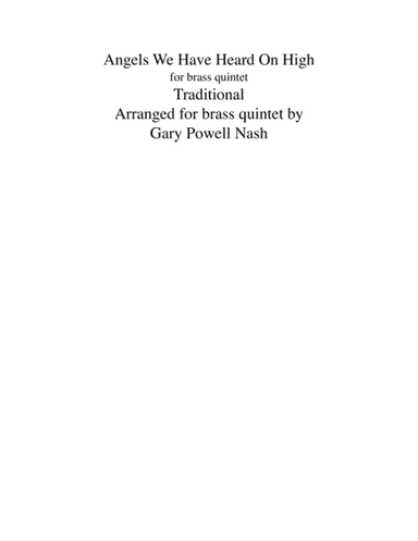 Angels We Have Heard On High (arr. Gary Powell Nash)