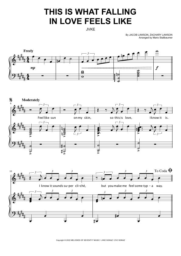 This Is What Falling In Love Feels Like (arr. Mario Stallbaumer)