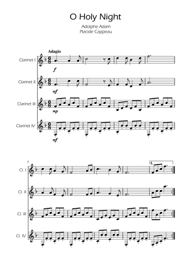 O Holy Night - Clarinet Quartet (arr. Ygor Nunes)