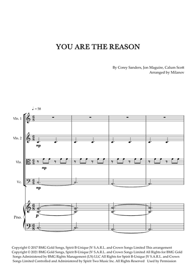 You Are The Reason (arr. Milanov)