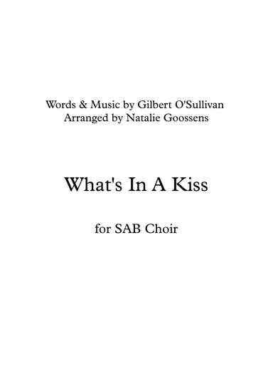 What's In A Kiss (arr. Natalie Goossens)