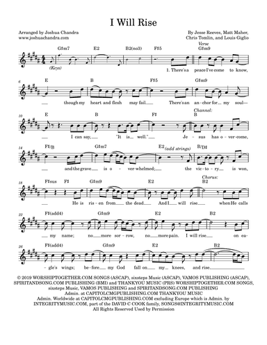 I Will Rise (arr. Joshua Chandra)