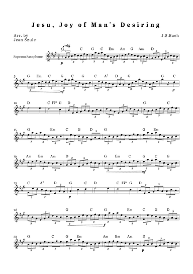 Jesu, Joy of Man's Desiring (arr. Jean Szulc)