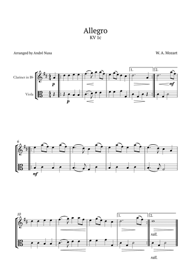 Allegro K1c (arr. André Nusa)