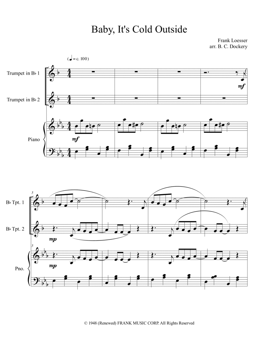 Baby, It's Cold Outside (arr. B. C. Dockery)