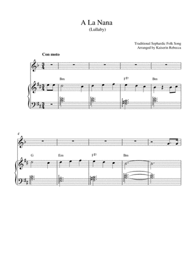 A La Nana (Lullaby) (arr. Kaiserin Rebecca)